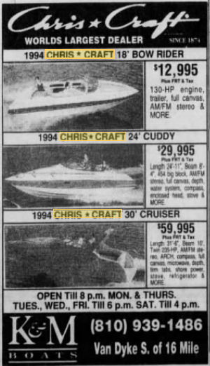 Chris-Craft Boats - 1994 Ad
